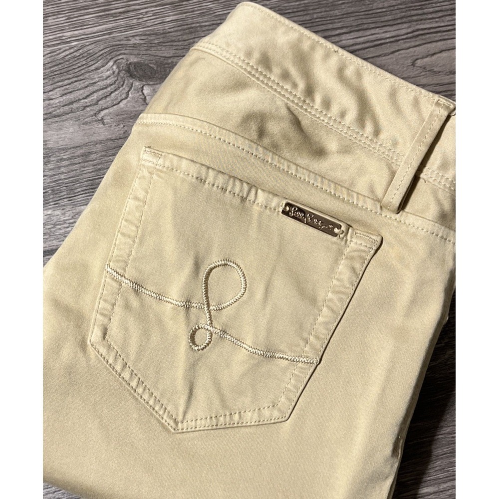 Lilly Pulitzer Worth Skinny Sateen Low Rise Pants Size 4 (31x31) Golden Color